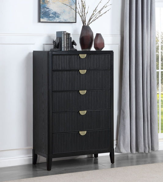 Brookmead 5-Drawer Bedroom Chest Black