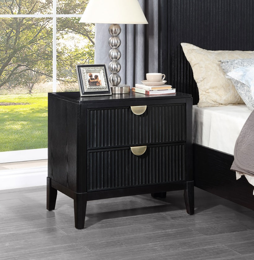 Brookmead 2-Drawer Nightstand Black