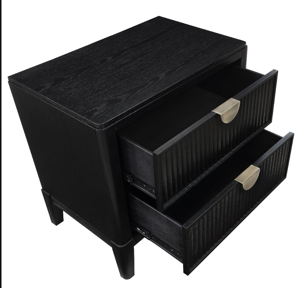 Brookmead 2-Drawer Nightstand Black