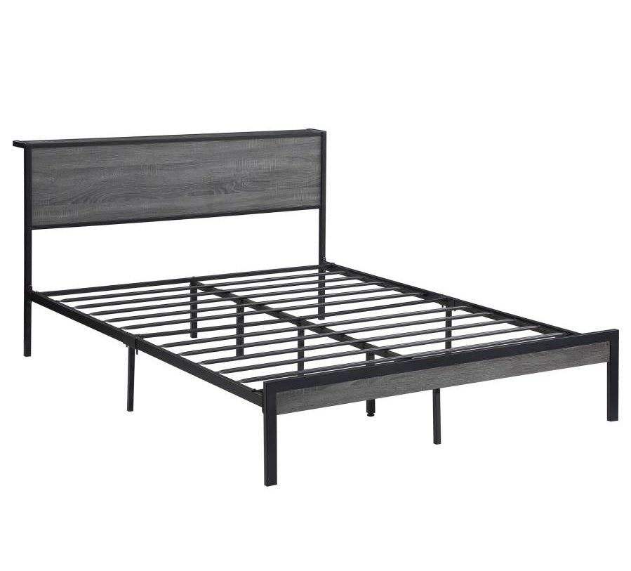 Ricky Full Platform Bed Grey And Black