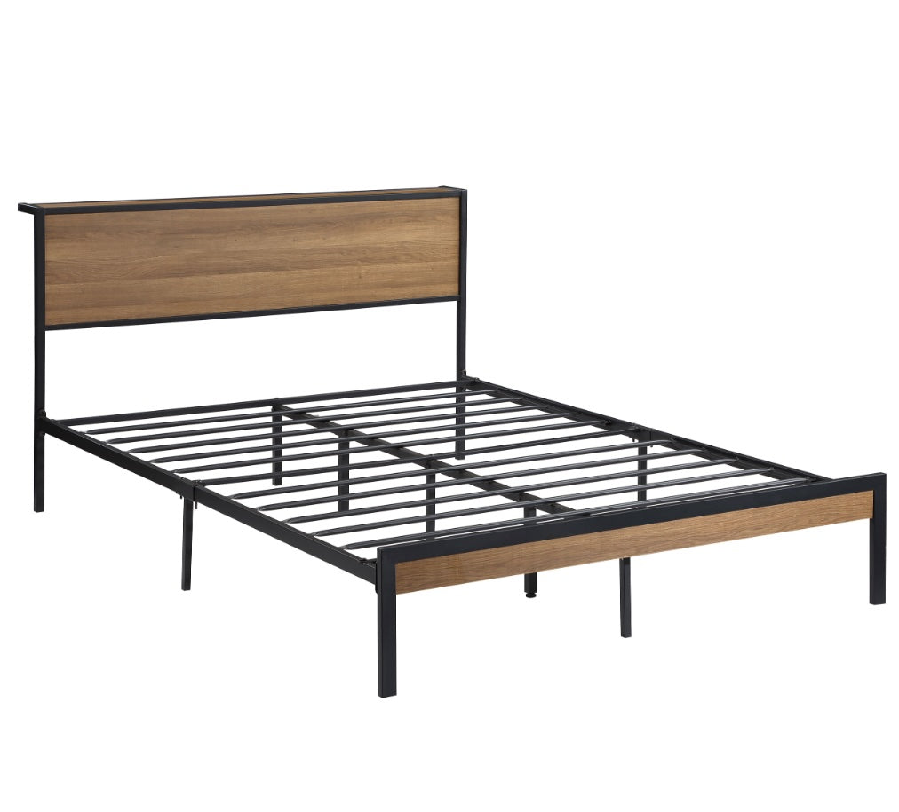 Ricky Twin Platform Bed Light Oak And Black