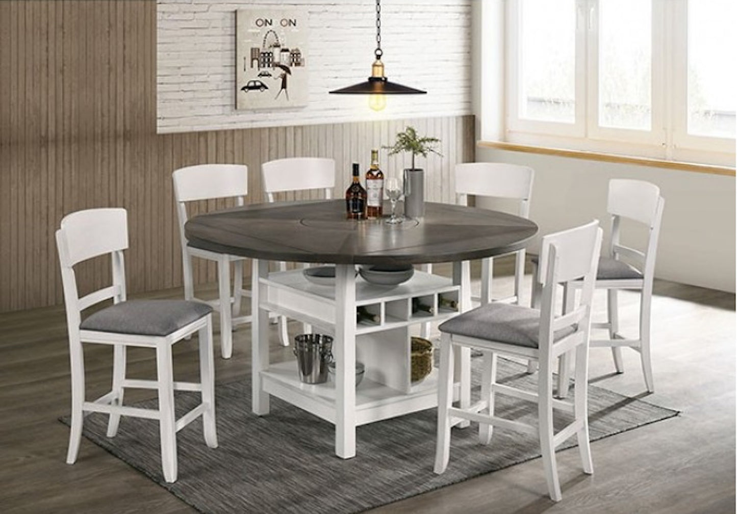 Stacie Counter Height Dining Table with Drop Leaves