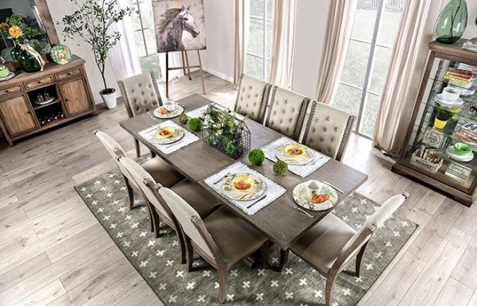 Patience Rustic 7 Piece Dining Set - Rustic Natural & Beige