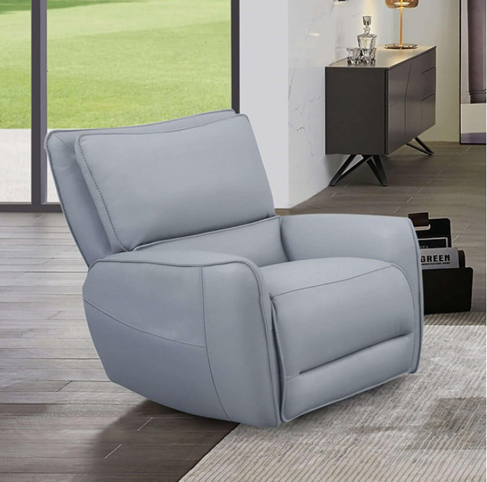 Phineas Leather Power Living Room Set - Pale Blue