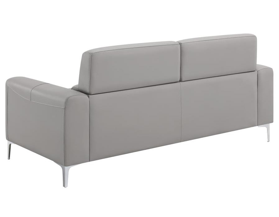 Glenmark Transitional Sofa in Taupe Leatherette
