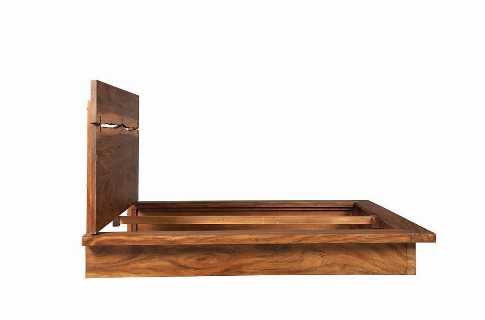 Winslow Live Edge King Platform Bed in Smokey Walnut