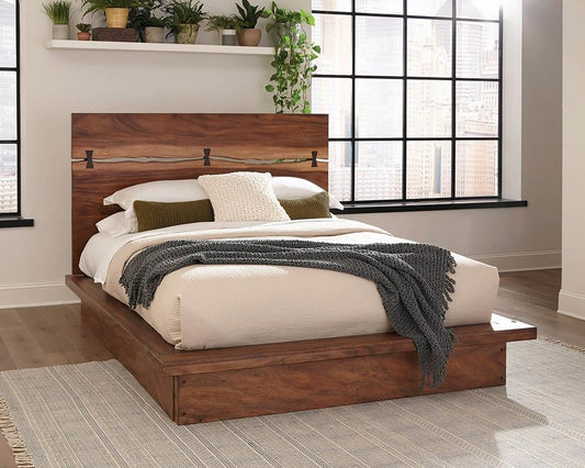 Winslow Live Edge King Platform Bed in Smokey Walnut