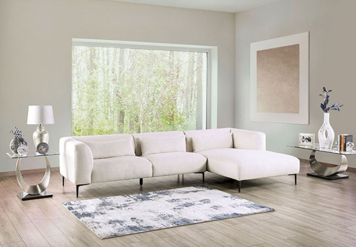 Paderborn Contemporary White Linen Sectional