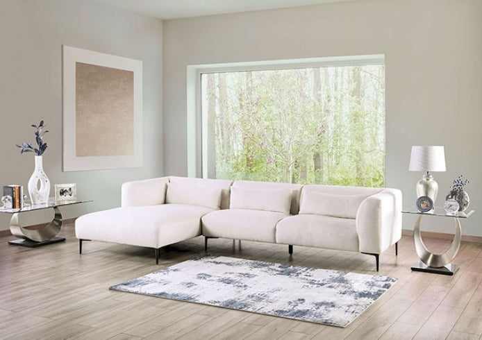 Paderborn Contemporary White Linen Sectional