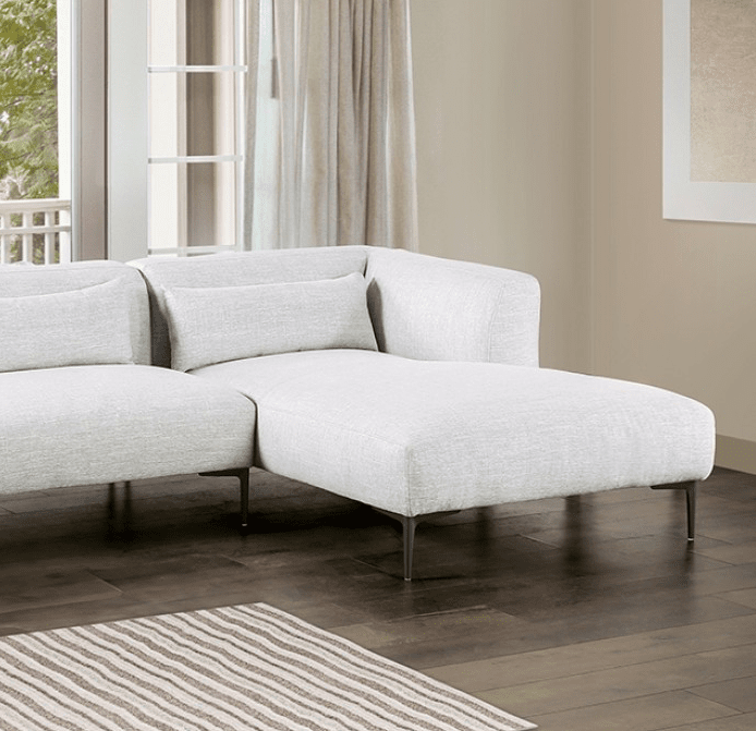 Paderborn Contemporary Light Gray Linen Sectional