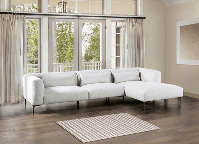 Paderborn Contemporary Light Gray Linen Sectional