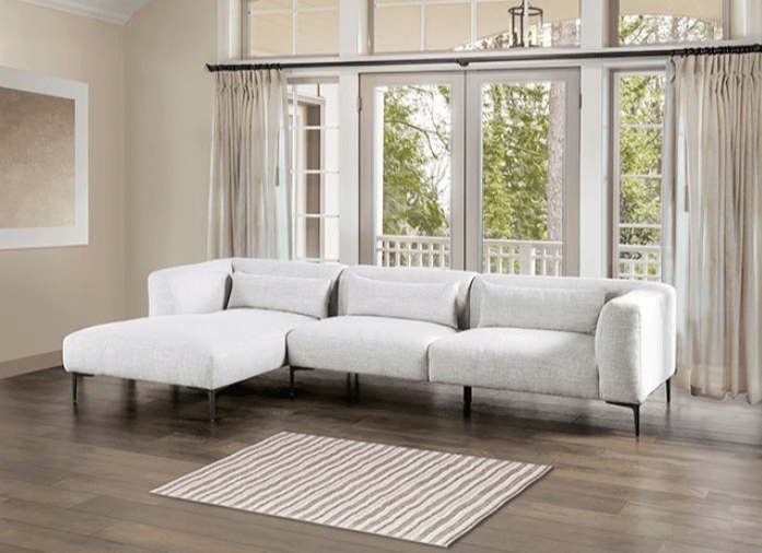 Paderborn Contemporary Light Gray Linen Sectional