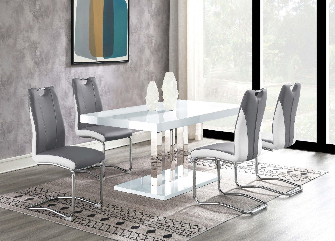 Brooklyn 5-piece Dining Set White and Chrome