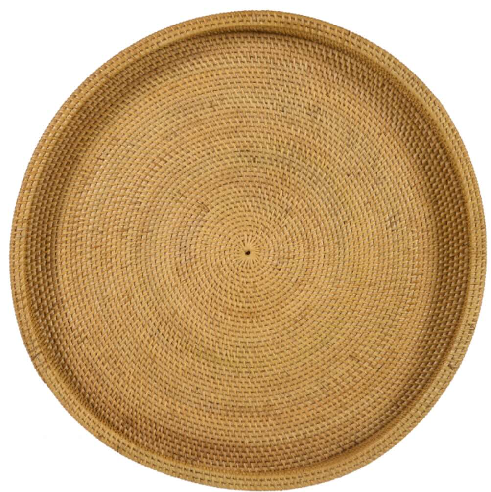 Antonio Round Rattan Tray Top Accent Table Natural