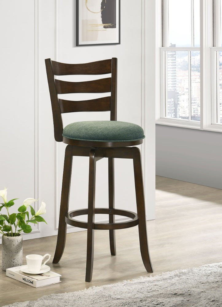 Murphy Ladder Back Pub Height Swivel Bar Stool Dark Cherry And Hunter Green