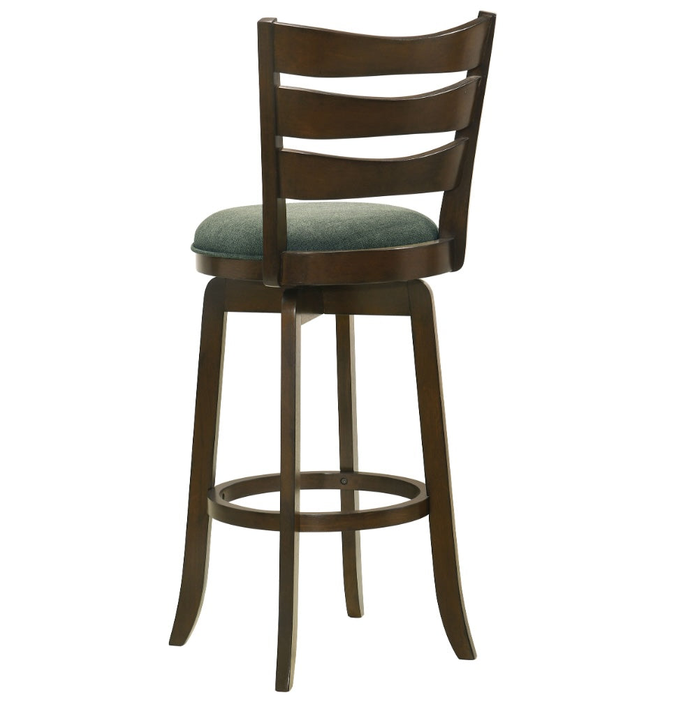 Murphy Ladder Back Pub Height Swivel Bar Stool Dark Cherry And Hunter Green