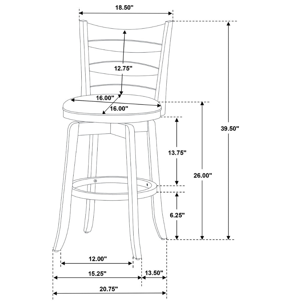 Murphy Ladder Back Counter Height Swivel Bar Stool Dark Cherry And Hunter Green