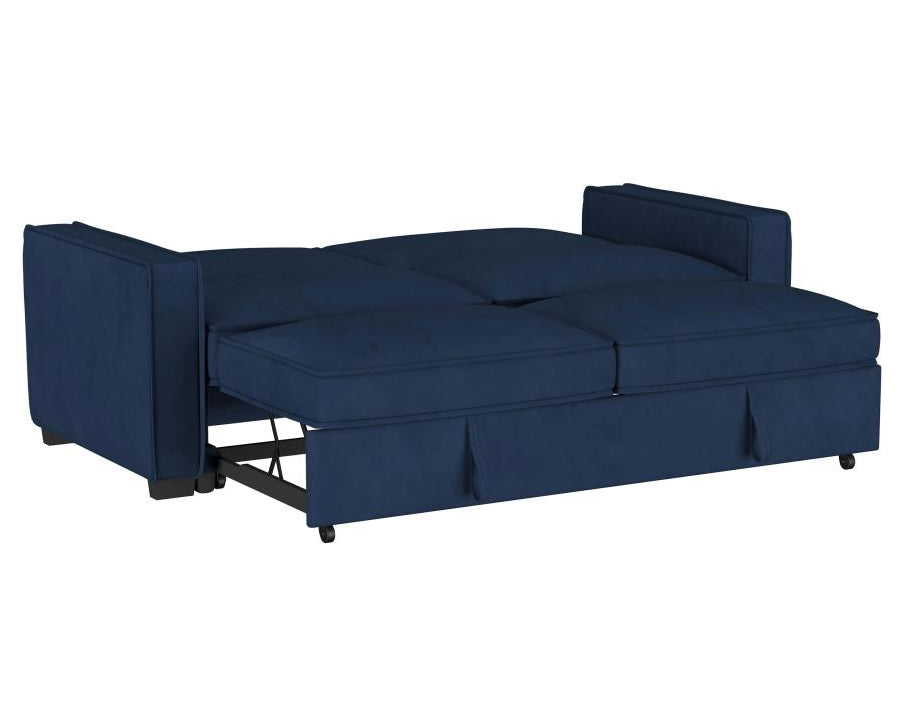 Gretchen Multipurpose Upholstered Convertible Sleeper Sofa Bed Navy Blue