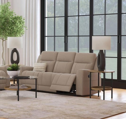 Brentwood Upholstered Motion Reclining Sofa Taupe