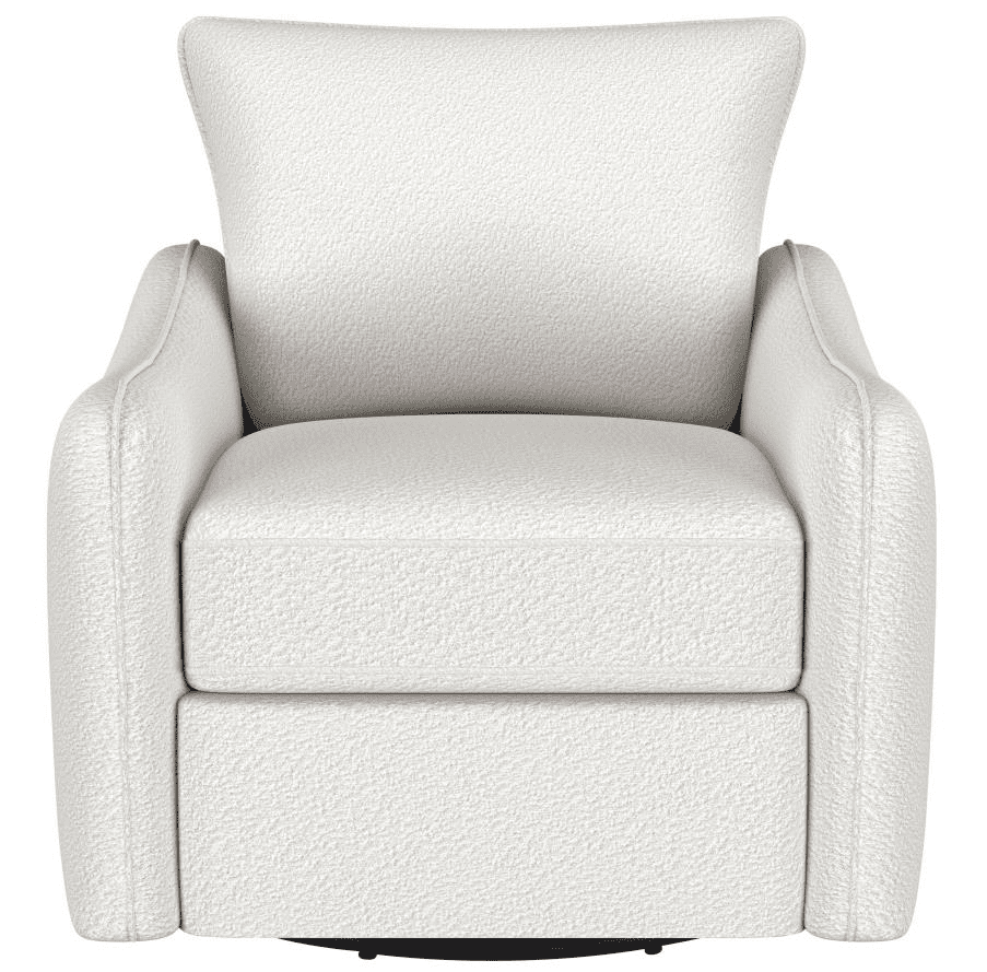 Madia Boucle Upholstered Swivel Glider Chair - Vanilla