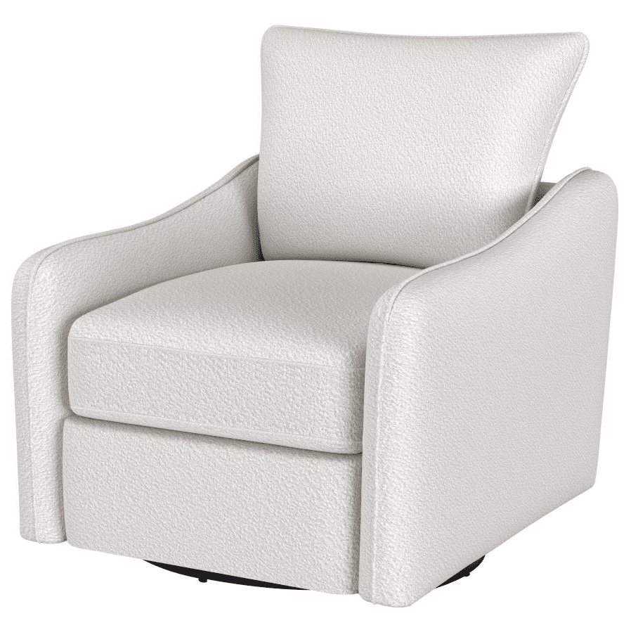 Madia Boucle Upholstered Swivel Glider Chair - Vanilla