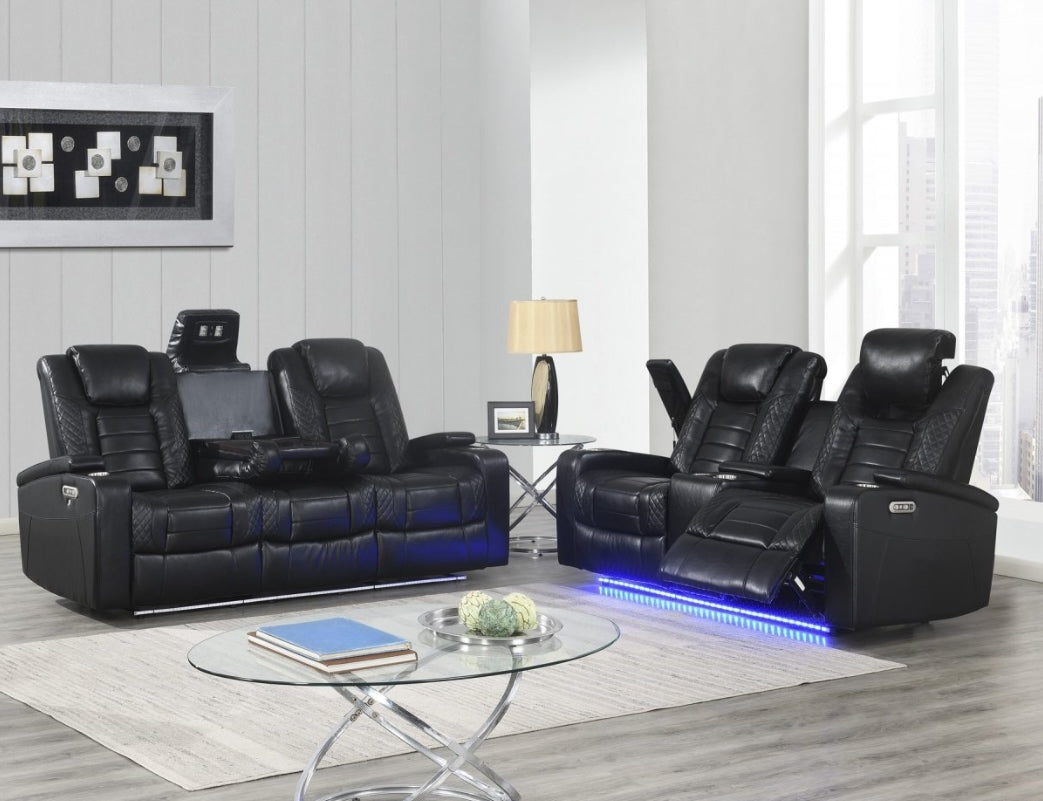 Transformer Power Sofa with LED Lights - Black Copy