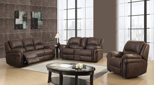 Markus Reclining Sofa with Double Pillow Arm - Chocolate