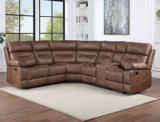 Rutger Rust Transitional Microsuede Reclining Sectional