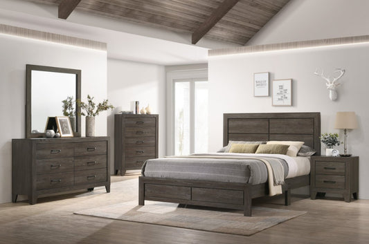 Hopkins Transitional Platform Bedroom Set - Dark Gray