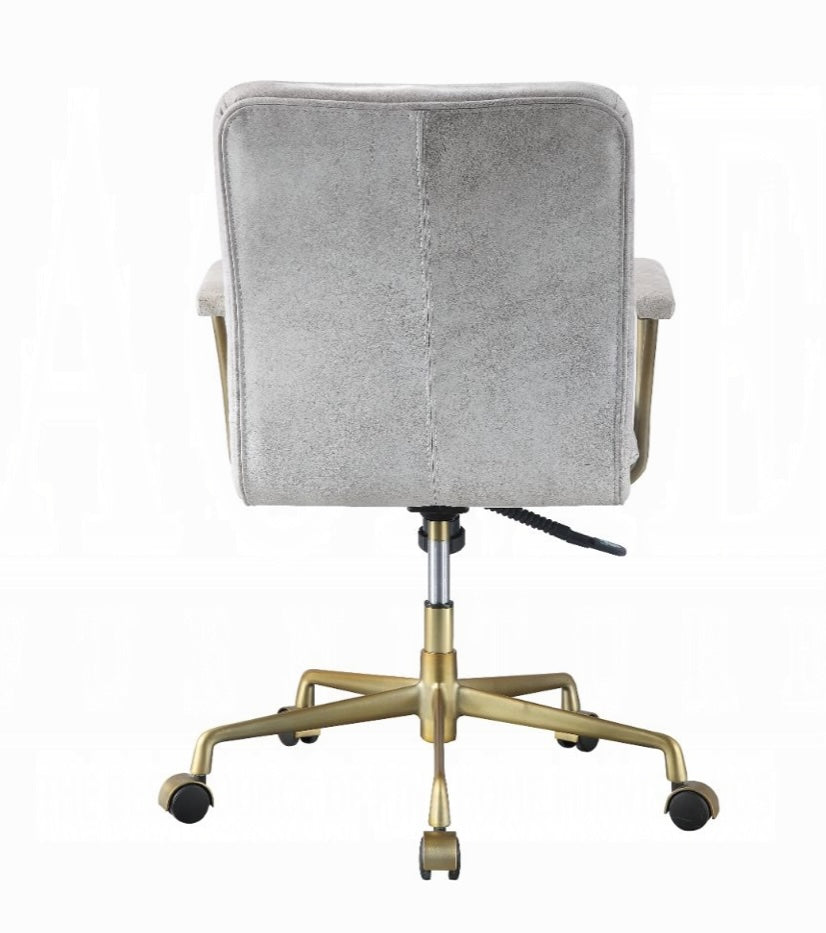 Damir Executive Office Chair - Vintage White Top Grain Leather