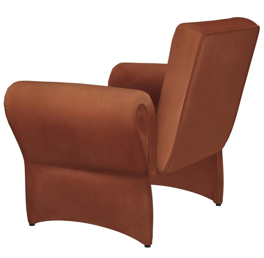 Liana Upholstered Roll Arm Accent Armchair Rust Orange