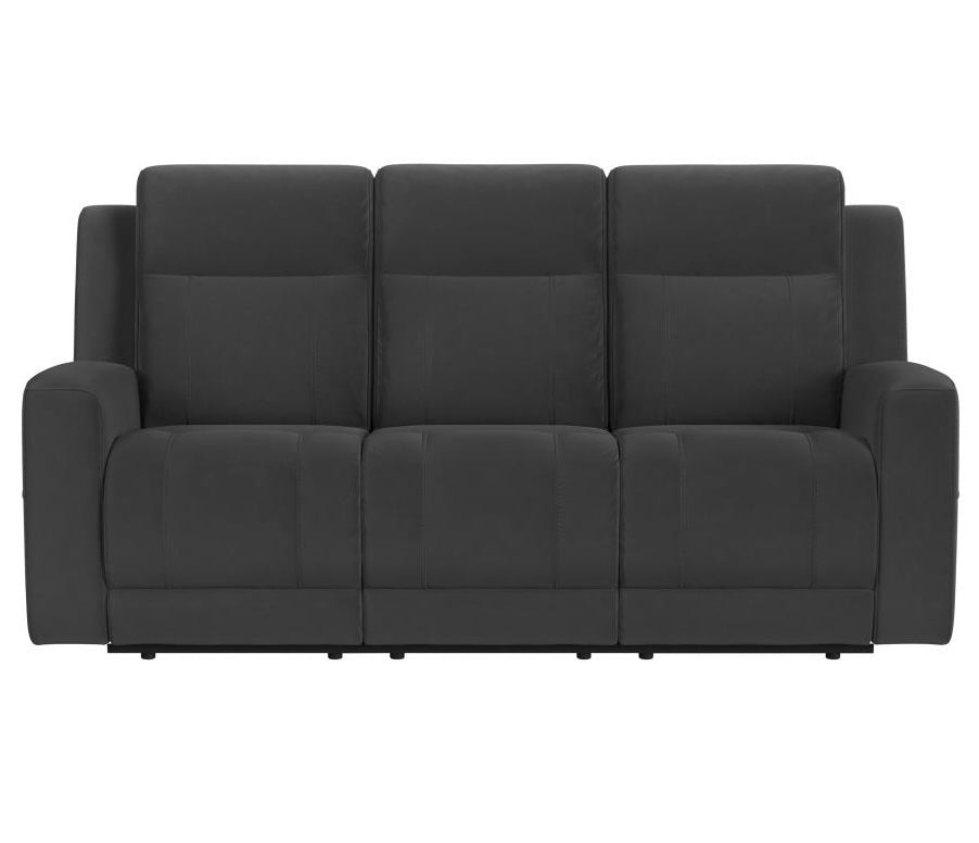 Brentwood Faux Leather Motion Reclining Sofa Black