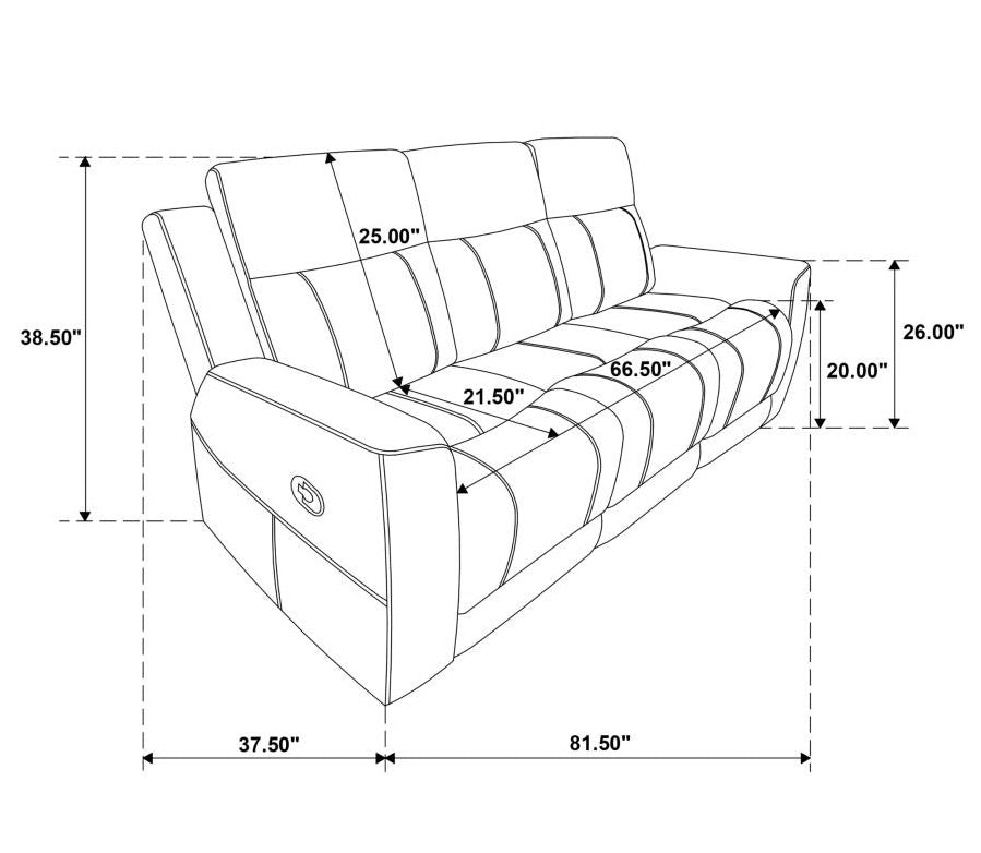 Brentwood Faux Leather Motion Reclining Sofa Black