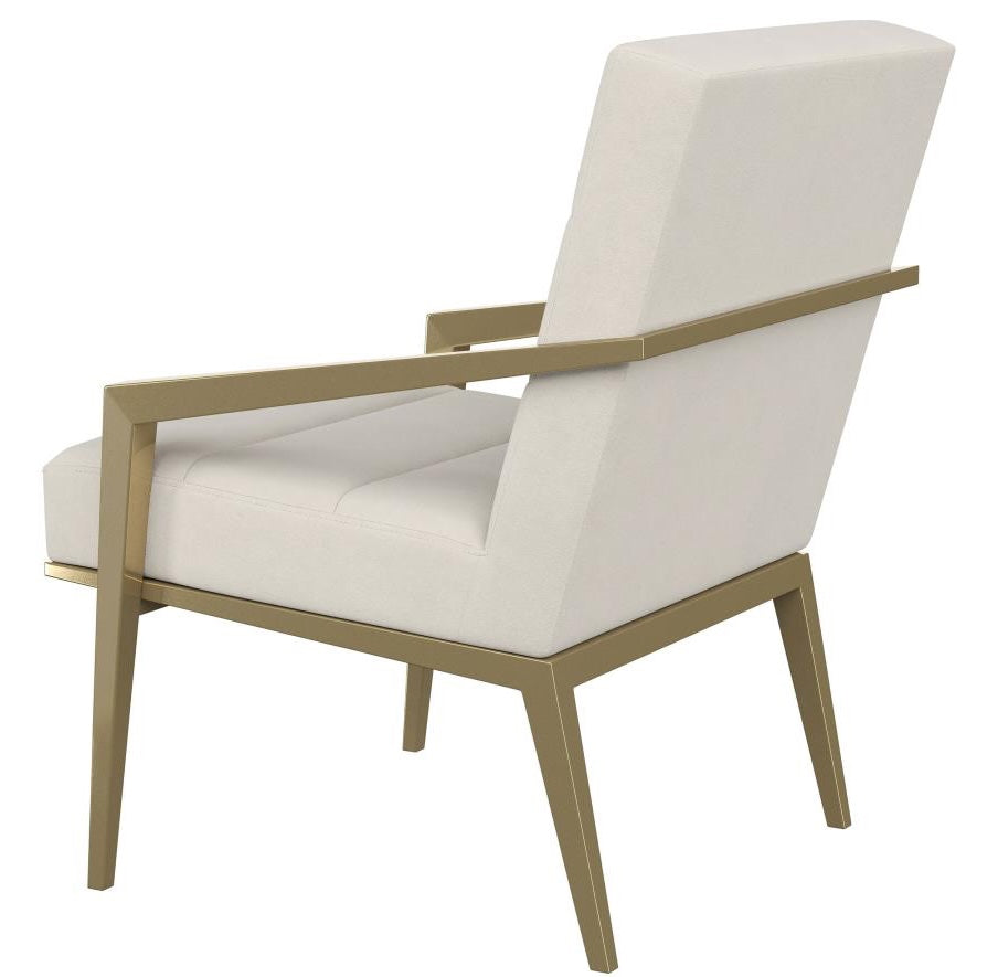 Kirra Upholstered Metal Arm Accent Chair Cream