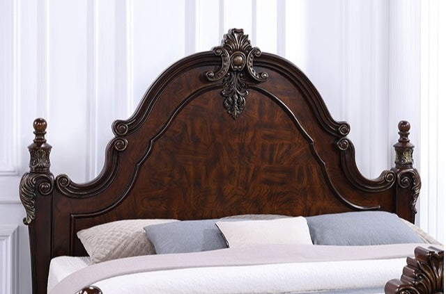 Francione Traditional Queen Bedroom Set in Dark Cherry