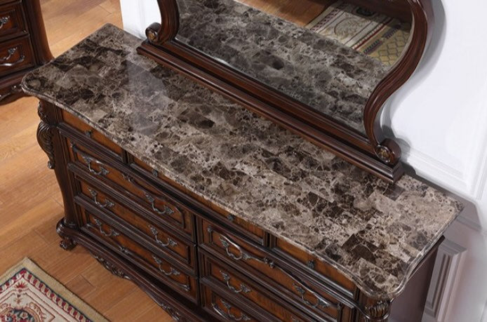 Ventresca Traditional 9-Drawer Dresser with Sintered Stone Top