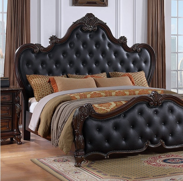 Ventresca Traditional Queen Bed in Dark Cherry