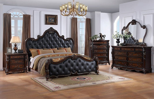 Ventresca Traditional Queen Bed in Dark Cherry