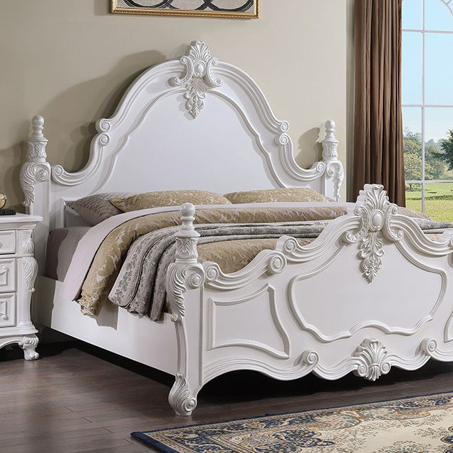 Francione Traditional Queen Poster Bed - White