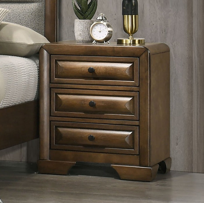 Caerwys Transitional Nightstand with Bracket Legs - Brown