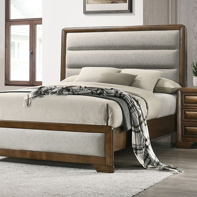 Caerwys Transitional King Bedroom Set - Brown & Light Gray