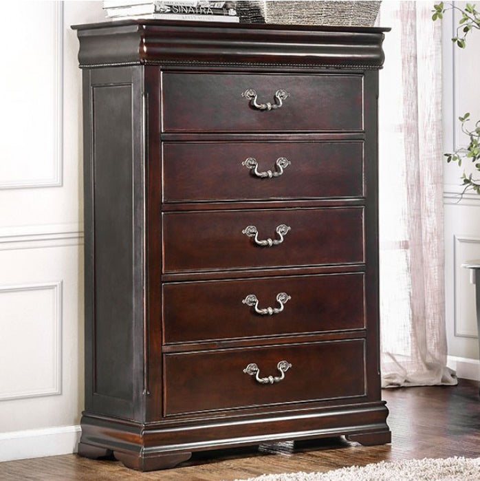 Mandura Traditional 5-Drawer Chest w/ Carved Details