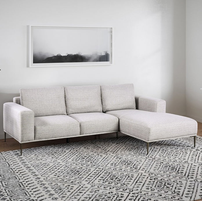 Forde Contemporary Chenille Sectional - Gray