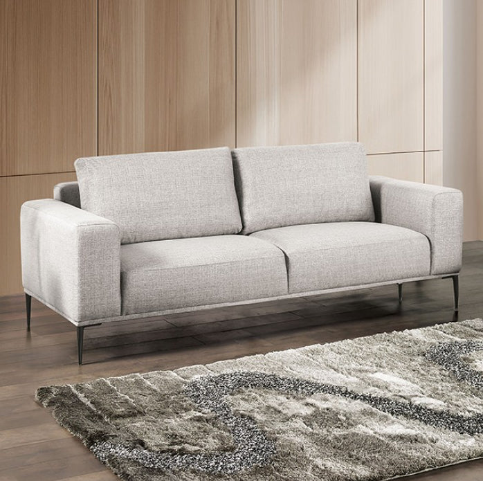 Forde Contemporary Chenille Living Room Set - Gray