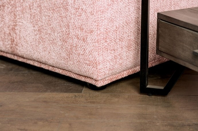 Stavanger Modern Modular L-Shape Sectional in Pink Boucle