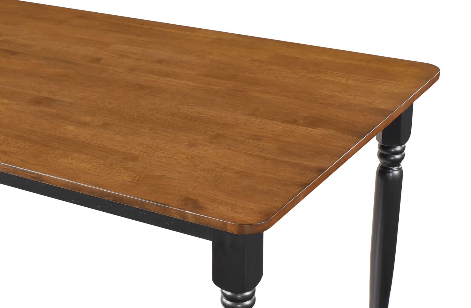 Hollyoak Farmhouse Rectangular Dining Table With Turned Legs Walnut And Black