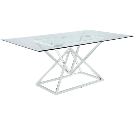 Beaufort Rectangle Glass Top Dining Table Chrome