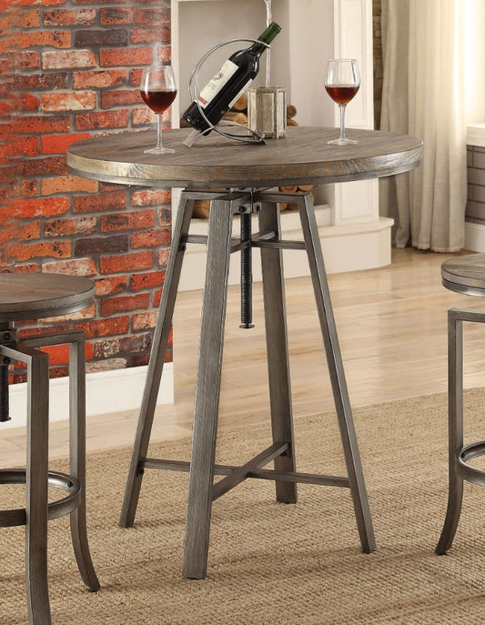 Bartlett Adjustable Swivel Bar Table Brushed Nutmeg