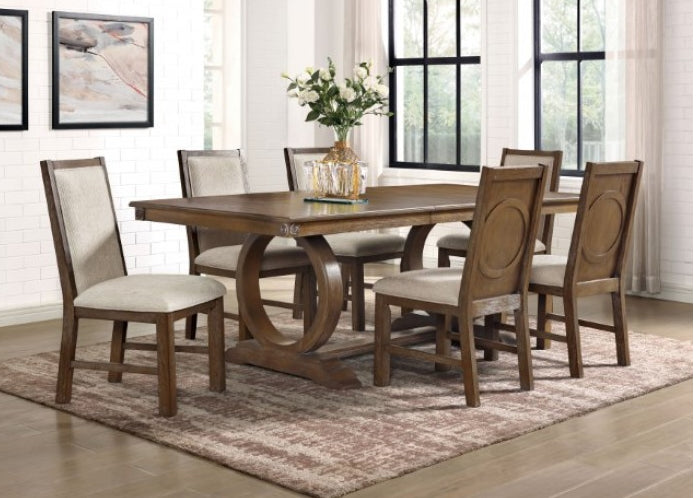 Monclova 7PC Dining Set in Rustic Oak