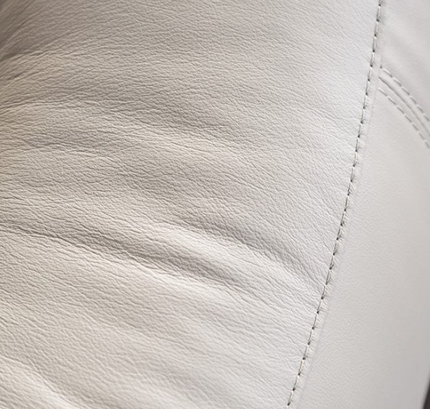 Glarus Transitional Leather Reclining Pillow Arm Sofa - White